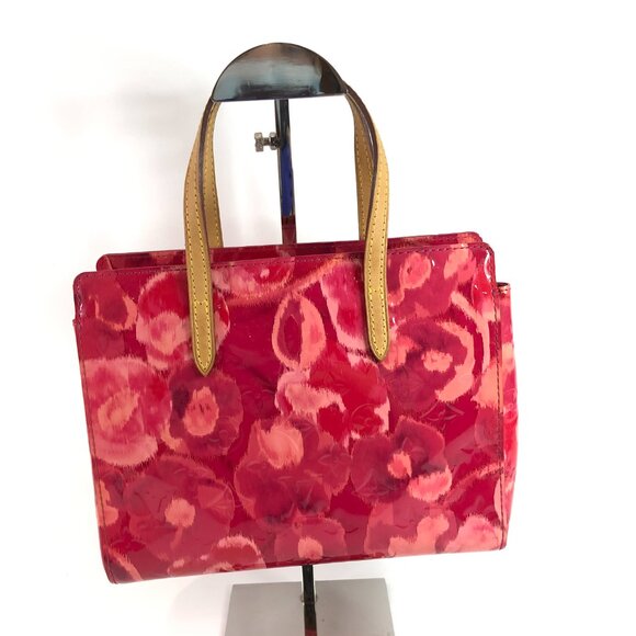 【35→ 26MK】Lv Red Monogram Vernis Ikat Catalina BB Tote Sku# 85786 (Gently Used) - Picture 2 of 14
